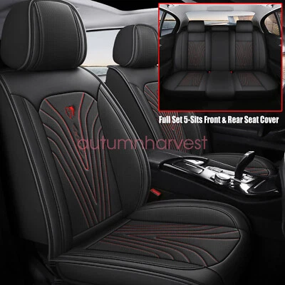 For Chevrolet Malibu Full Set Car 5-Seat Covers PU Leather Cushion Protector - Image 1 of 4