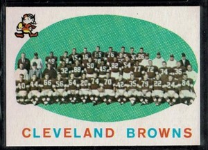 1959 TOPPS FOOTBALL CLEVELAND BROWNS TEAM CARD TC CHECKLIST JIM BROWN #161 NM-MT