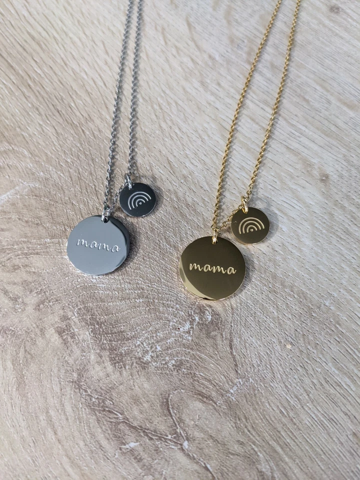 Colar pingente arco-íris mãe - bebê arco-íris - bebês arco-íris - Imagem 1 de 4