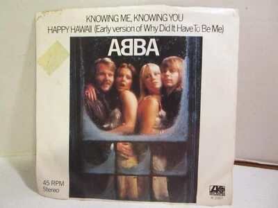 45RPM ABBA ~ Knowing Me, Knowing You / Happy Hawaii 1977 NM Disco Atlantic - Image 1 of 4