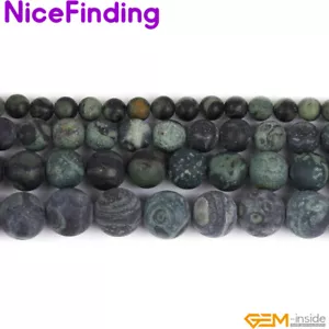 "Piedras preciosas redondas de jaspe natural boscosas de Kambaba cuentas sueltas fabricación de joyas 15" - Imagen 1 de 43