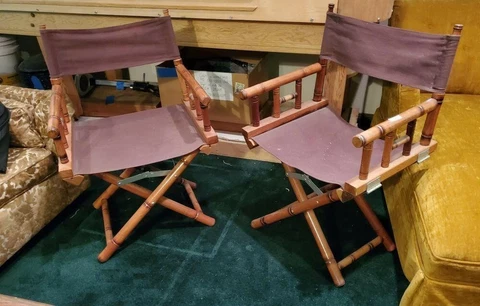 Vintage faux bamboo director’s chairs Cover