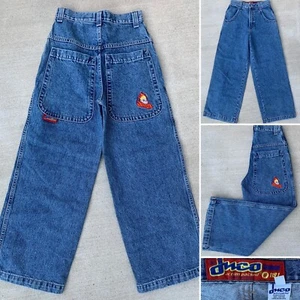 Vintage JNCO Jeans flamehead Made In USA Size 12 Youth Kids 25.5 In Waist - Picture 1 of 24