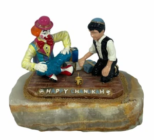 1997 Ron Lee Happy Chanukah Hanukkah Clown Boy Dreidel 24K Signed edition Figure - Picture 1 of 9
