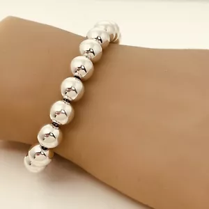 Medium 7.5" Tiffany & Co HardWear Ball Bracelet in Sterling Silver 10mm Bead - Picture 1 of 6