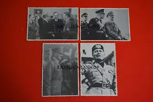lotto 4 Foto storiche Mussolini Hitler Molotov timbrate WW2 Berlin - Imagen 1 de 5