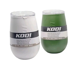 Vaso de vino Kodi doble pared por HEB - 12 FL OZ (355 ml) - verde y blanco - paquete de 2 - Imagen 1 de 11