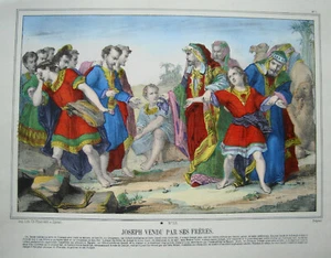 Joseph wird von seinen Brüdern verkauft alte Farblithographie Epinal 1860 86 - Picture 1 of 4
