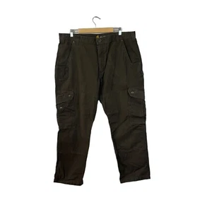 Carhartt 40X30 Cargo Work Pants Carpenter Cotton Brown Straight Leg Mens READ - Picture 1 of 9