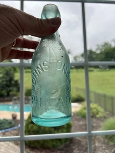 Vintage JOHNSTON & CO PHILADA SQUAT BLOB TOP BOTTLE - Picture 1 of 9