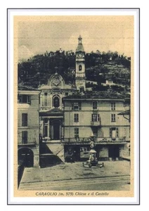 #233 Stampa 29,6 CM. x 20,9 Cm. Caraglio (m. 575) Chiesa e il Castello - Picture 1 of 1