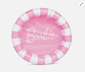 Barbie Pink and White Funboy Inflatable Round Double Ring Pool, 48" Diameter - Picture 1 of 5