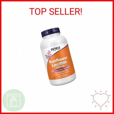 Добавки NOW, подсолнечный лецитин 1200 мг с фосфатидилхолином, 200 г - Изображение 1 из 2