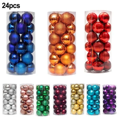 Palline di Natale Argento 24pz per Decorazione Albero di Natale Decorazione da A - Immagine 1 di 4