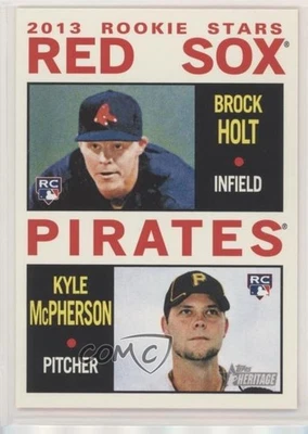 2013 Topps Heritage Rookie Stars Brock Holt Kyle McPherson #74 Rookie RC - Image 1 of 2
