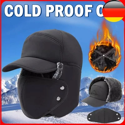 Herren Winter Baseball Cap mit Ohrenschutz Warme Schirmmütze Earflap Kappe Huts - Bild 1 von 4