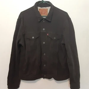 Levis Sweatshirt Jacke Herren XL schwarz weiche Baumwolle Druckknopf Trucker Style - Bild 1 von 11