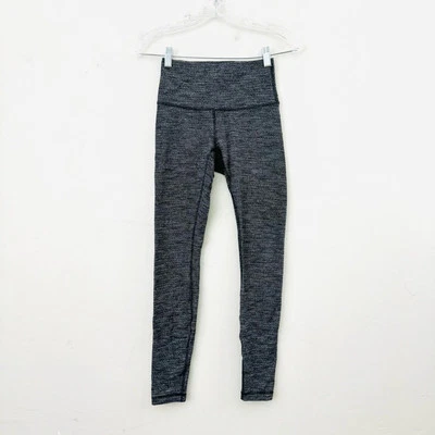 Lululemon 7/8 Wunder Under Pants Diamond Jacquard Space Dye Black Slate 4 - Image 1 of 4