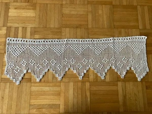 Häkelgardine Handarbeit 83x24cm Creme - Bild 1 von 2