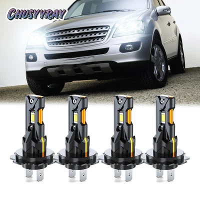 Combo de 4x bombillas de haz alto/bajo LED para Mercedes-Benz ML350 2006-2011 6500K Foto 1 de 4