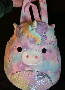 Squishmallow Nebula The Unicorn 12” Backpack Rainbow Sequence - Picture 1 of 7