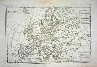 1780 Europe by Raynal / Bonne 14.1" x 9.75" authentic antique map - Image 1 of 2