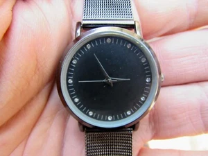 Analog MSPCI Wristwatch MESH BAND Ladies Watch Black ART DECO Diamond RARE VG+ - Picture 1 of 5