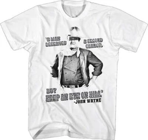John Wayne The Duke T-Shirt Sizes SM - 5XL Second Chance 100% White Cotton  - Picture 1 of 3