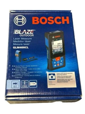 NEW Bosch Blaze Outdoor 400 ft Laser Measure GLM400CL With Camera - Image 1 of 4