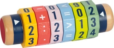 SMALL FOOT Rechenrolle Kleines 1x1 Rechnen Rechenhilfe Holz Lernspiel Mengen Spielzeug