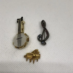 3 Piece Modern Music Theme Brooch/Pin Lot - Picture 1 of 9