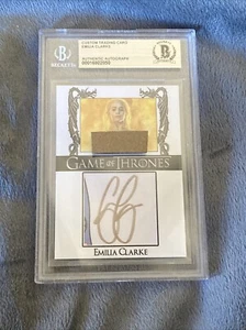 Emilia Clarke Autograph Trading Card Beckett Certified Game of Thrones Daenerys - Picture 1 of 3
