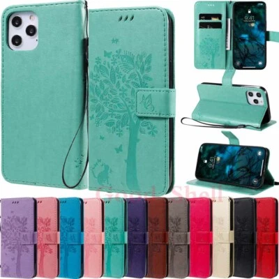 for iPhone 12 Pro Mini 11 XR SE 6s 7 8 Flip Wallet Card Stand Leather Case Cover - Image 1 of 4