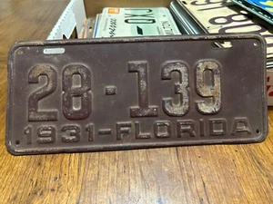 Vintage 1931 Florida License Plate 28-139 - Picture 1 of 2