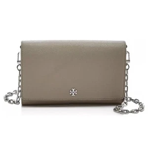Tory Burch ROBINSON CHAIN WALLET (French Grey) - Picture 1 of 4