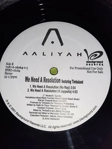 AALIYAH We Need A Resolution 12" vinyl 2001 PROMO - Picture 1 of 4