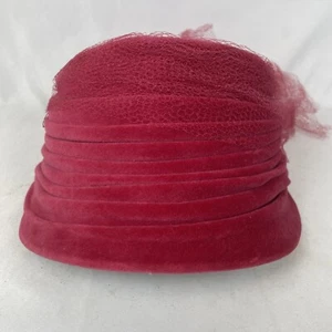 Vintage Davison’s Pink Cloche Hat With Mesh Tie 50’s 60’s Hipster Throwback - Picture 1 of 8
