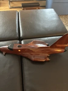 Kampfjet Vintage Holz Schreibtisch Modell ohne Ständer Mahagoni Holz - Bild 1 von 12