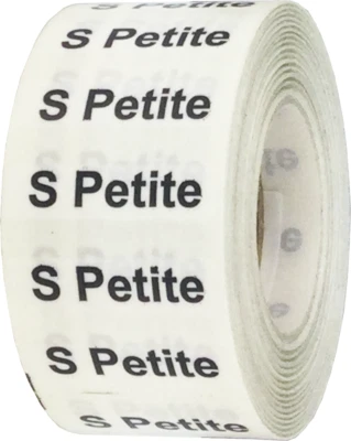 Etiquetas de tira tamaño ropa S Petite | 1,25" x 5" pulgadas | 125 por rollo Foto 1 de 2
