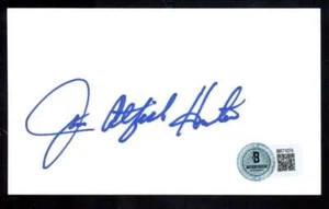 Jim Catfish Hunter Beckett BAS Signed 3x5 Index Card Autograph - Picture 1 of 1