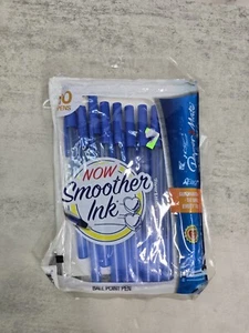 10 Pk Paper Mate Write Bros Stick Ballpoint Pens Medium Point 1.0mm Blue Ink NEW - Picture 1 of 5