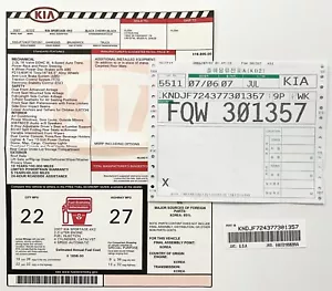 2007 Kia Sportage 4X2 New Car Window Sticker OEM Label Citrus Crystal River FL + - Picture 1 of 6