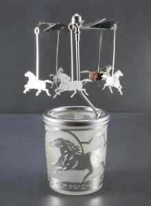 Glas Karussell Pferd, Horse, Glas Karussell Windlicht