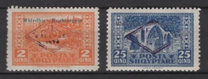 Albania 1924 paisajes sobreimpresión Mi 90 y 93 - Imagen 1 de 1