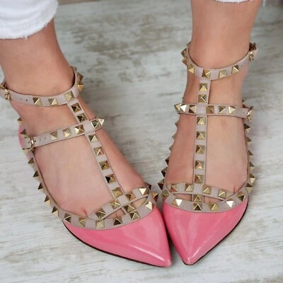Valentino Garavani Rockstud Rosa Ballet Sandalias Zapatos Tacones EU 35.5 UK 2.5 Foto 1 de 4