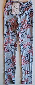 LuLaRoe KIDS/GIRL L/XL (FOR GIRLS SIZE 8-14) Leggings PATRIOTIC STARS - Picture 1 of 3