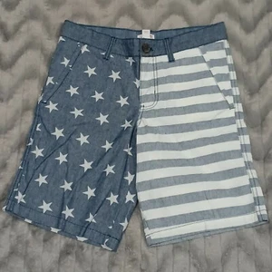 Cat And Jack Youth Boys 12 Blue White Stars And Striped Adjustable Waist Shorts - Picture 1 of 7