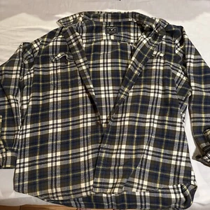 American Eagle Outfitters blau, weiß, gelb grau Flanell Button Down Hemd 3XL - Bild 1 von 8