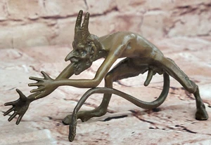 Bronze Austrian Erotic Demon Devil Satyr Sculpture Vintage Mythical Decorative - Picture 1 of 10