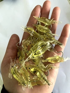 40 x Shrimp Fishing Soft Prawn Lure Hook Tackle Bait Fishing Lure 4cm - Picture 1 of 4